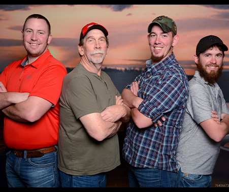 Matt Roberts with his brothers and father