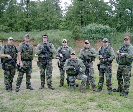 Matt Roberts with members of the Howell County SWAT team