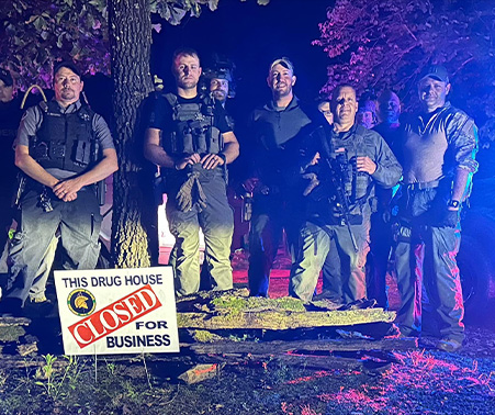 Matt Roberts and members of the Multi-Jurisdictional Task Force after conducting a search warrant