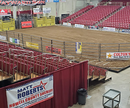 Rodeo Arena with Matt Roberts Sign